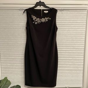Calvin Klein Black embellished sheath with earrings